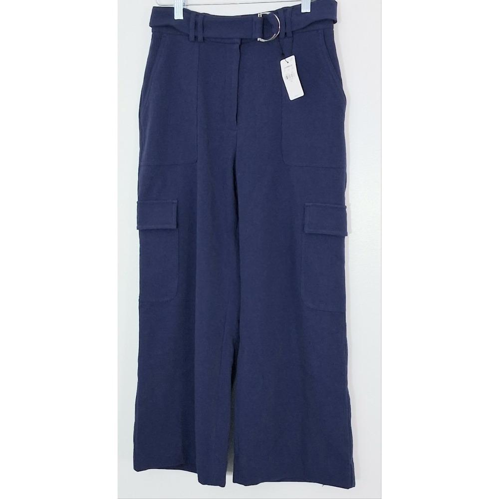 Express Women's Wide Leg Cargo Pants in Navy Blue